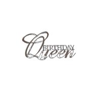 Topper PLEXI - "Birthday Queen" 11x6 cm, argintiu oglinda, DW24129