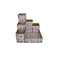 Suport birou HDF printat - 6 compartimente, lavanda, 14.6x14.6cm,  DW23040