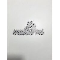 Topper HDF printat - "La multi ani!" 12.5x5.5 cm, argintiu, DW24141