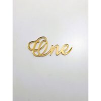 Topper PLEXI - "One" 9x4 cm , auriu oglinda, DW24138