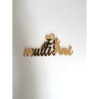 Topper PLEXI - "La multi ani!" 12.5x5.5 cm, auriu, DW24146