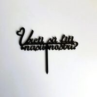 Topper PLEXI - "Vreti sa fiti nasii nostri?" 14x10 cm, negru, DW24150