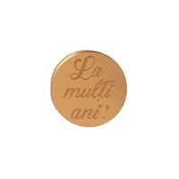 Topper PLEXI - Rotund "La multi ani!" 6 cm, auriu, DW24151