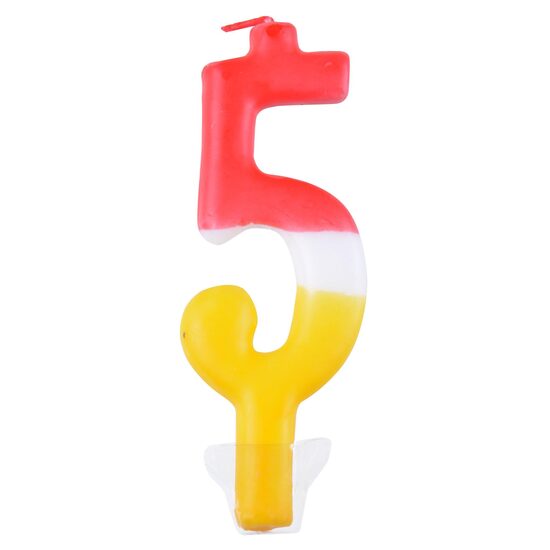 LUMANARE CURCUBEU 10.5 CM CIFRA "5" 216629