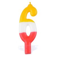 LUMANARE CURCUBEU 10.5 CM CIFRA "6" 216636
