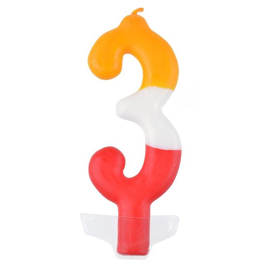 LUMANARE CURCUBEU 10.5 CM CIFRA "3" 216605