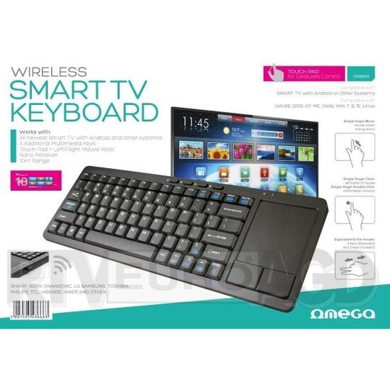 TASTATURA WIERELESS OMEGA CU TOUCHPAD PT SMART TV NEGRU OKB004B