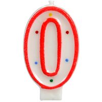 LUMANARE PARTY  BULINE 7.5 CM CIFRA "0" 203971