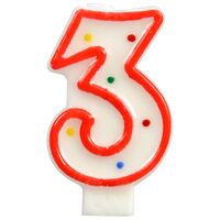 LUMANARE PARTY  BULINE 7.5 CM CIFRA "3" 204008