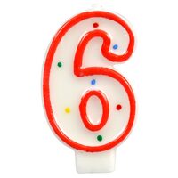 LUMANARE PARTY  BULINE 7.5 CM CIFRA "6" 204039