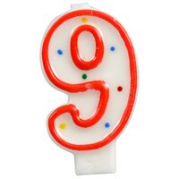 LUMANARE PARTY  BULINE 7.5 CM CIFRA "9" 204060
