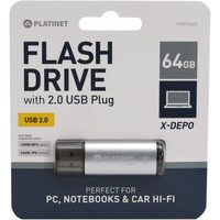 STICK USB PLATINET 64 GB 2.0 X-DEPO SILVER PMFE64S