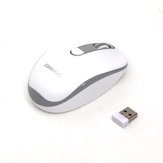 MOUSE OMEGA OM-220 WIRELESS 1000/1200/1600 DPI ALB-GRI OM220WG
